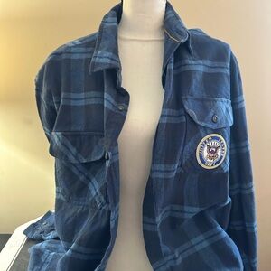 US Navy Flannel Shirt with Patch